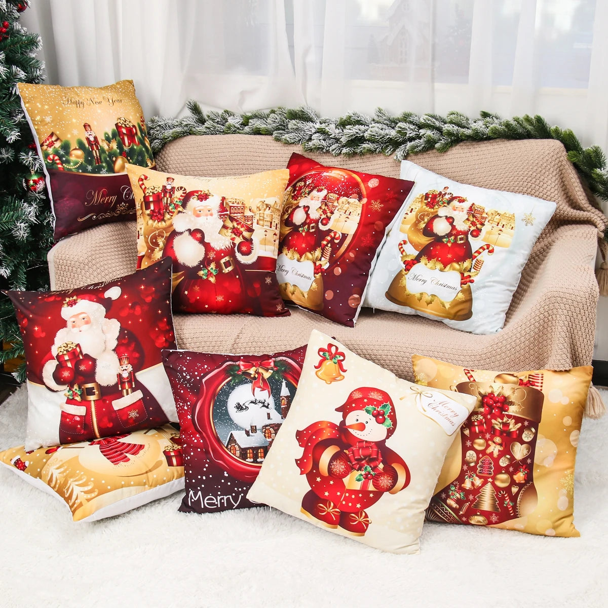 Santa Claus Christmas Cushion Cover