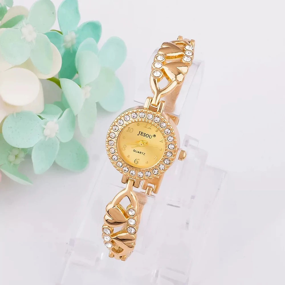 Women Valentine Bracelet Watch Set