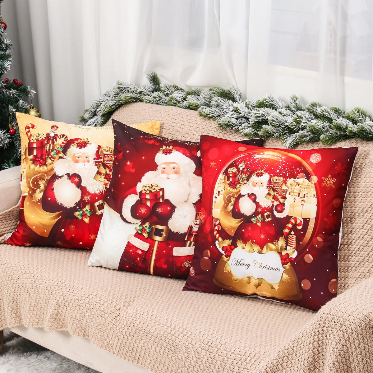 Santa Claus Christmas Cushion Cover