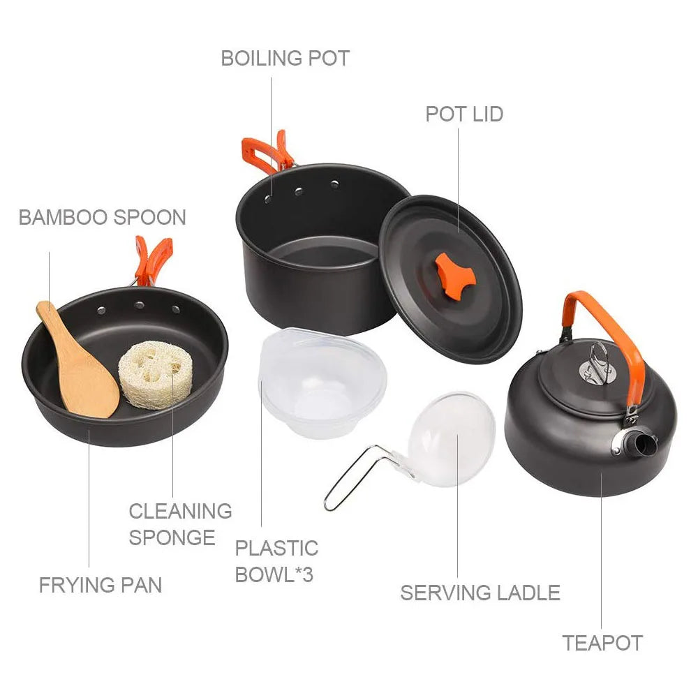 Outdoor Camping Aluminum Cooking Set