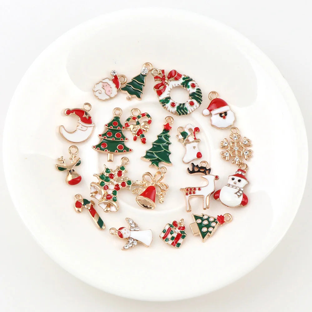 Metal Alloy Christmas Charm Set