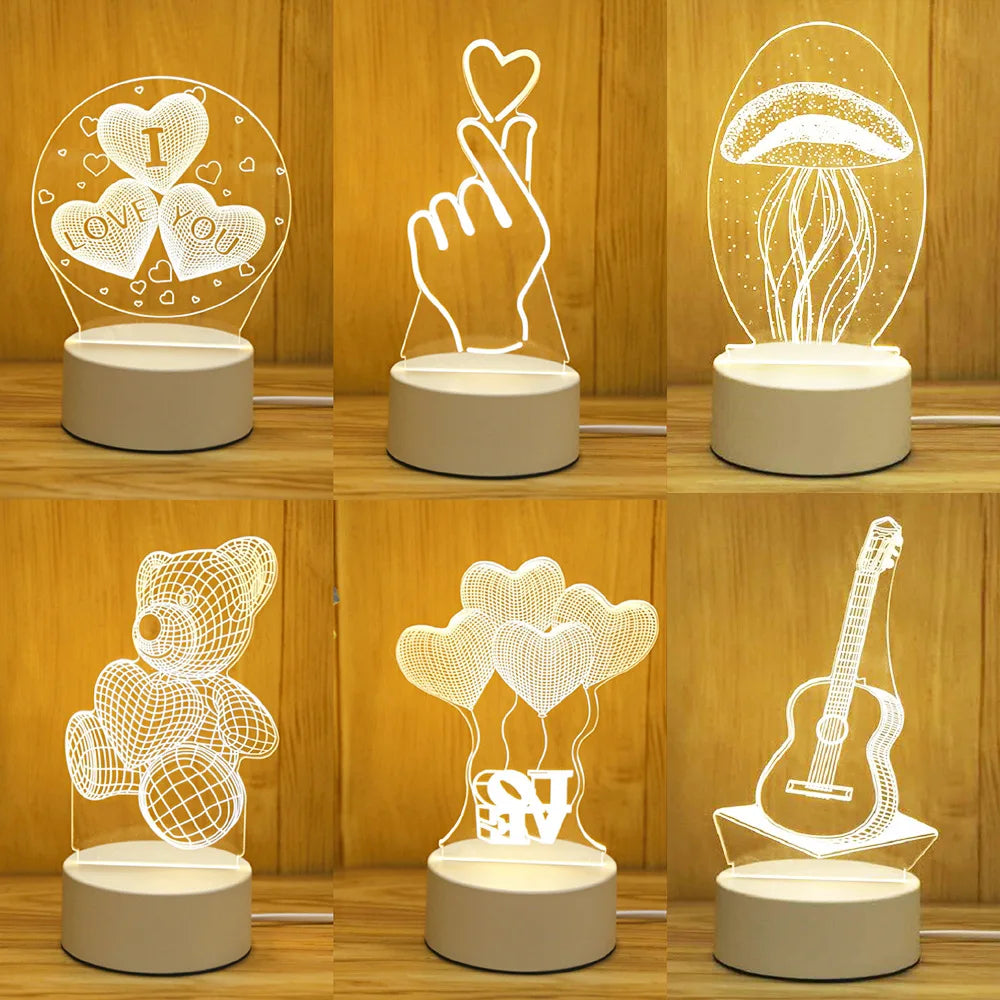 3D Acrylic LED Love Lamp