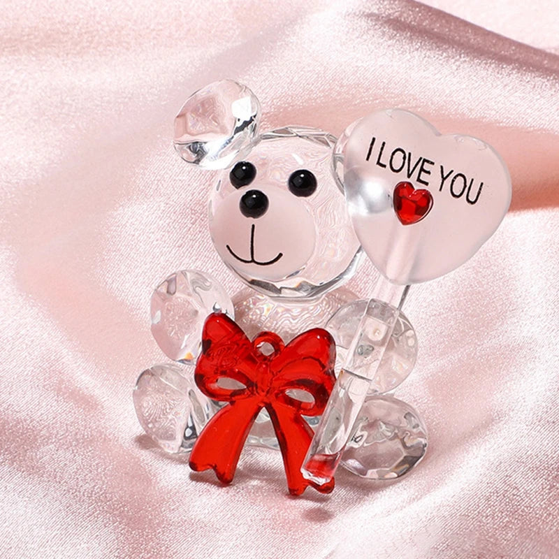 Crystal Bear Valentines Day Gift