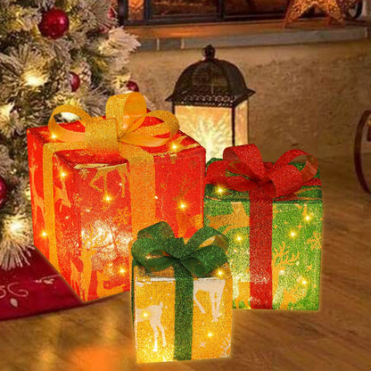 Christmas LED Star Lighted Gift Boxe