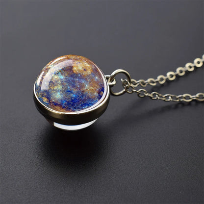 Two-Sided Glass Ball Pendant Necklace