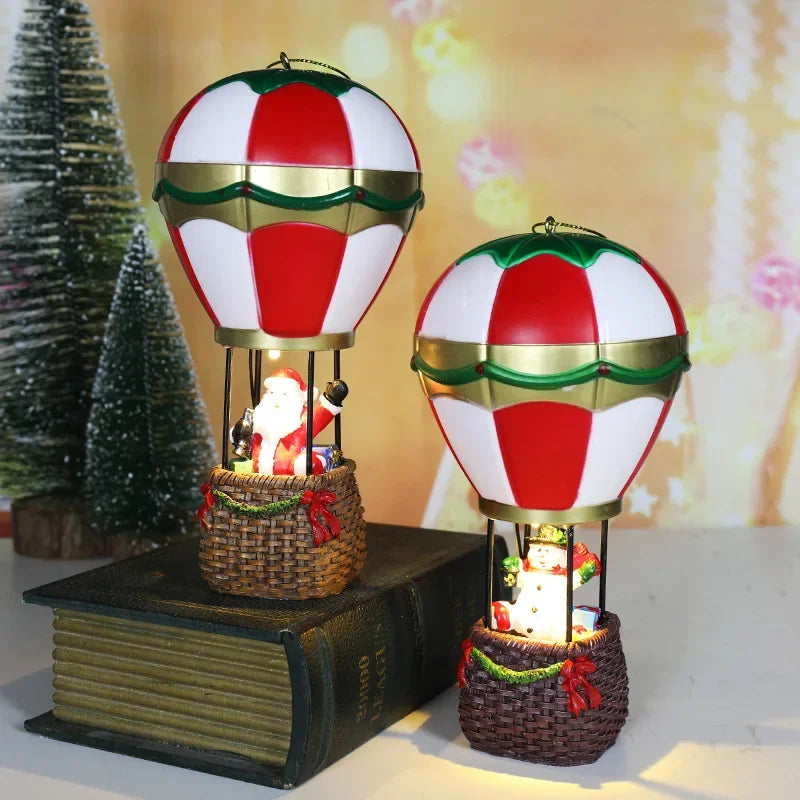 Christmas Decor LED Snowman Hot Air Balloon