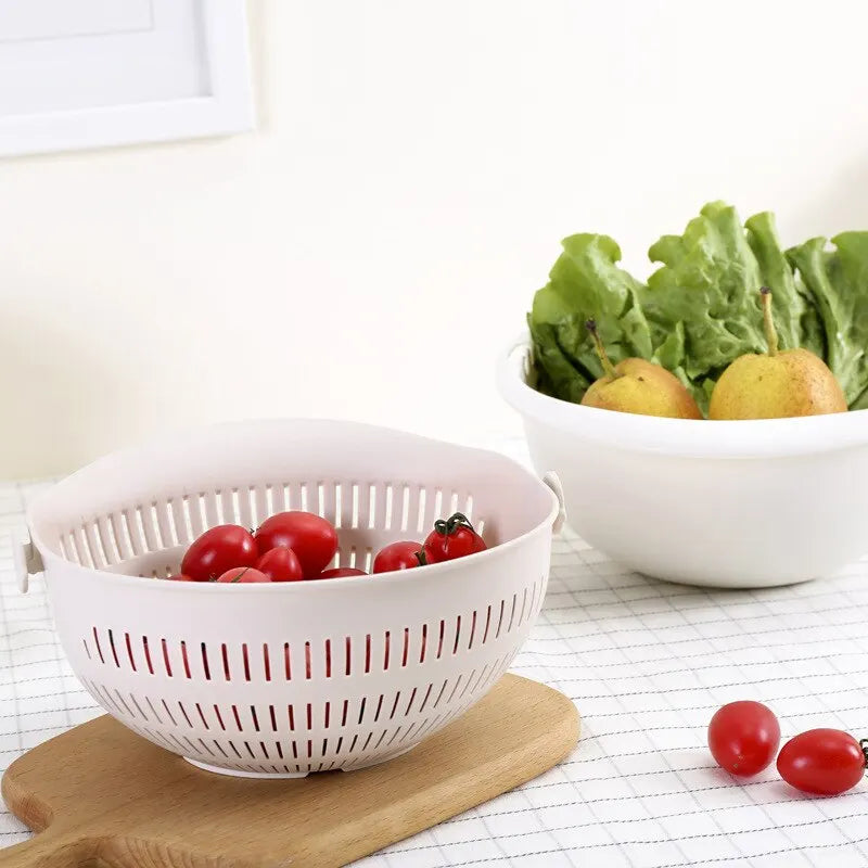 Double Layer Fruit Vegetable Draining Basket