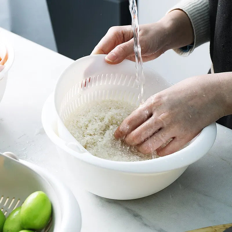 Double Layer Fruit Vegetable Draining Basket