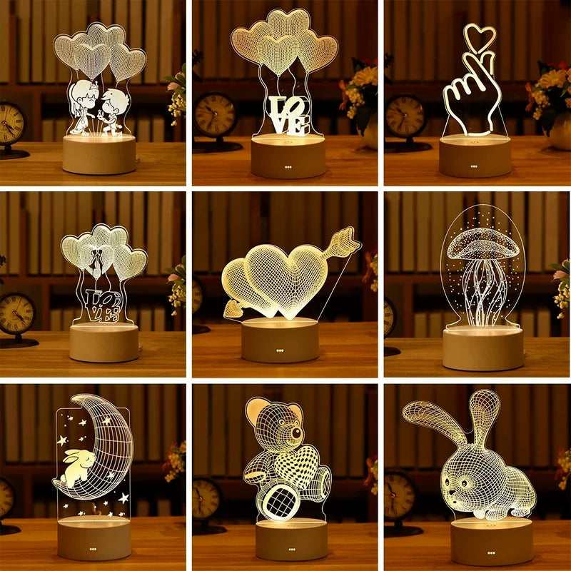 3D Acrylic LED Love Lamp