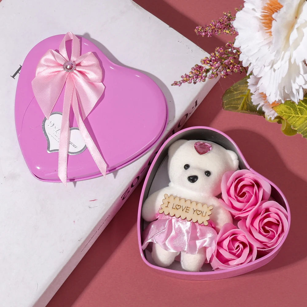 Valentines Day Bear Rose Love Gift Box