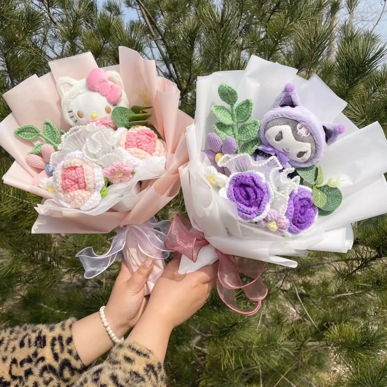 Kawaii Hello Kitty Cat Dolls Floral Bouquet