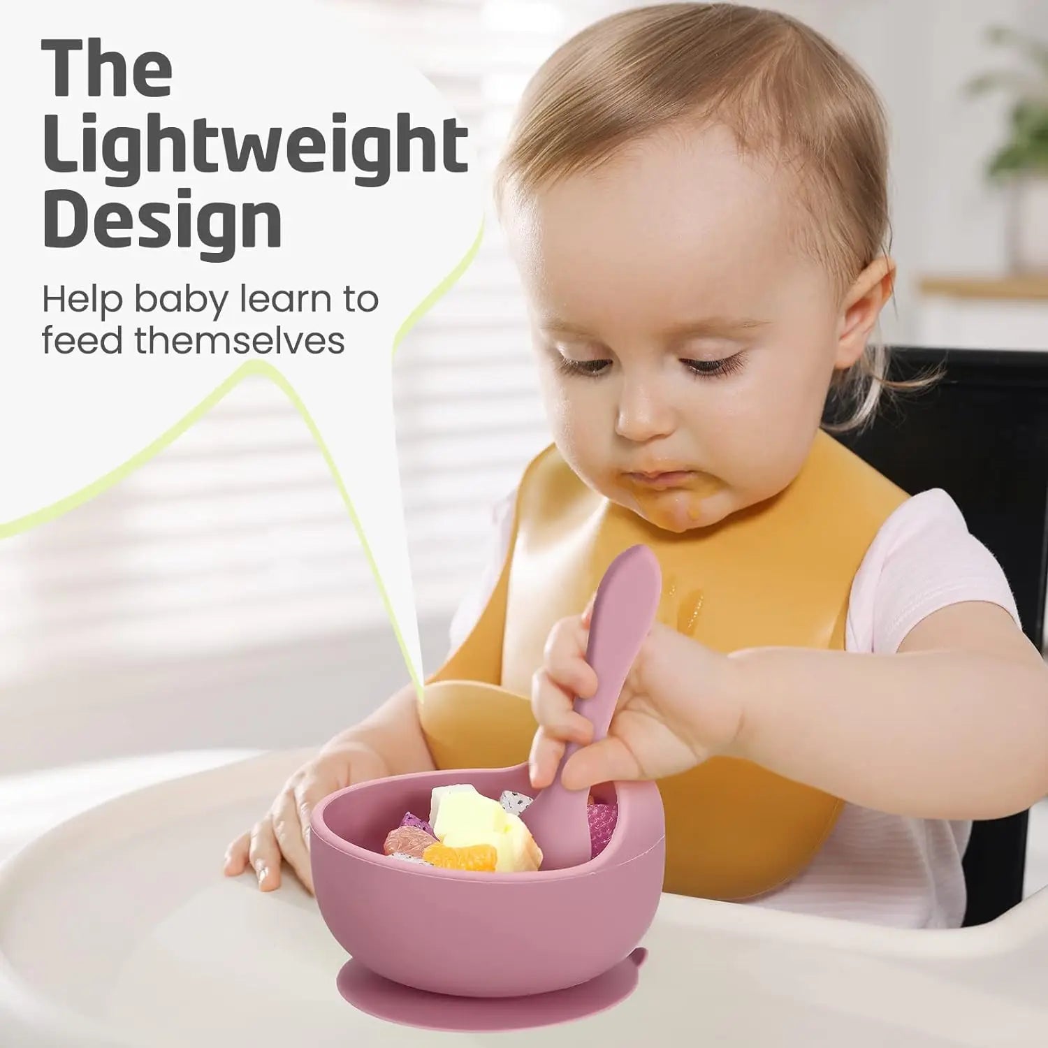 Baby Silicone Self feeding Training Bowl Set