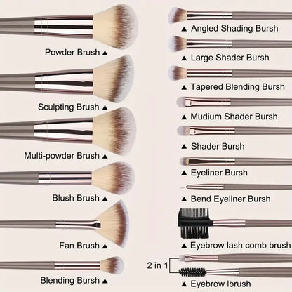 Foundation Eyeshadow Makeup Brushes Set