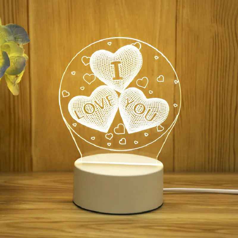 3D Acrylic LED Love Lamp