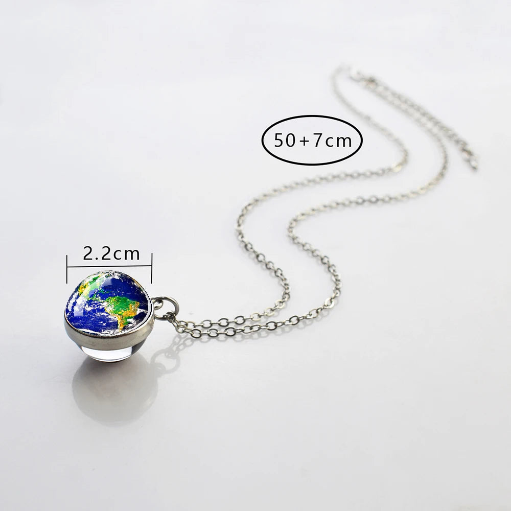 Two-Sided Glass Ball Pendant Necklace