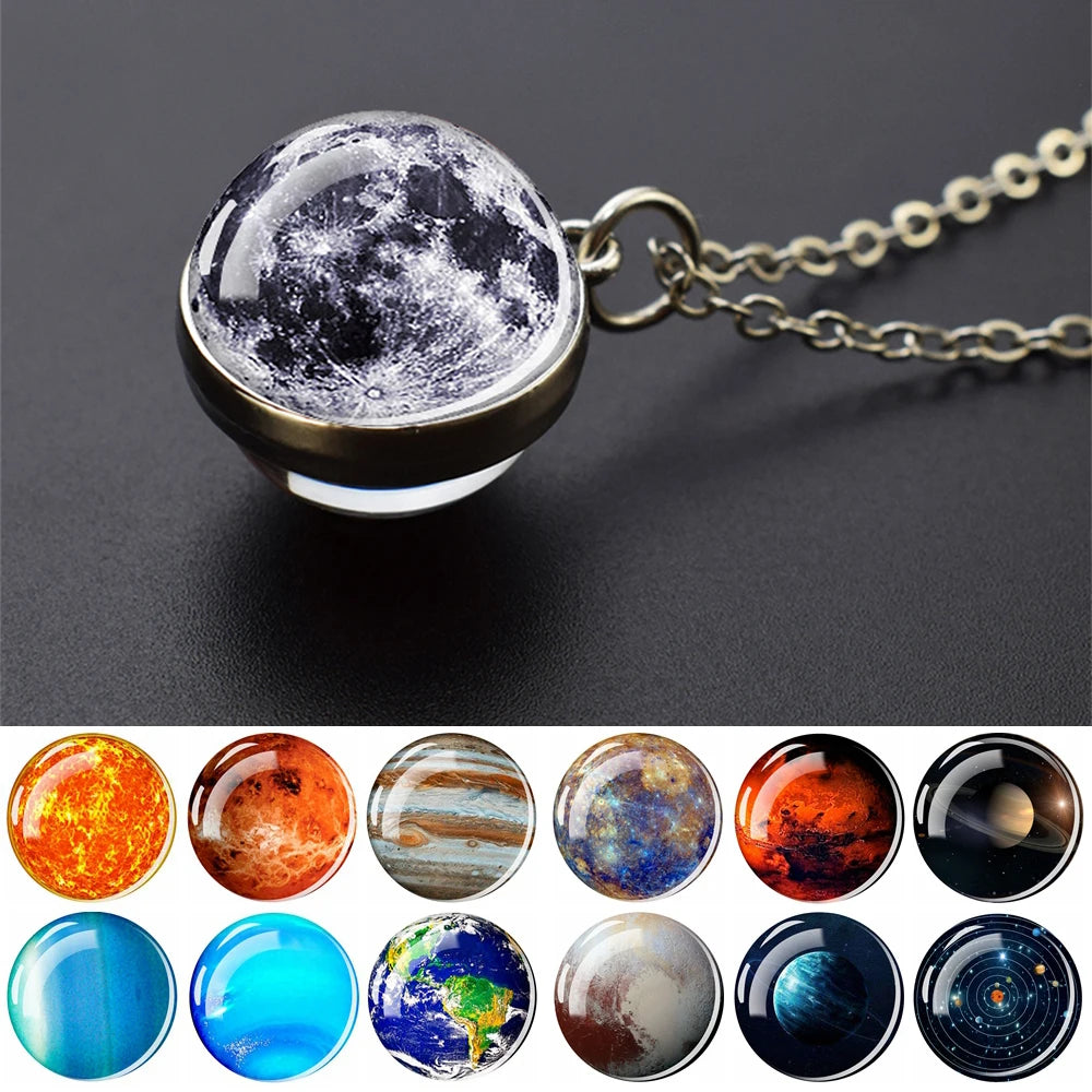 Two-Sided Glass Ball Pendant Necklace