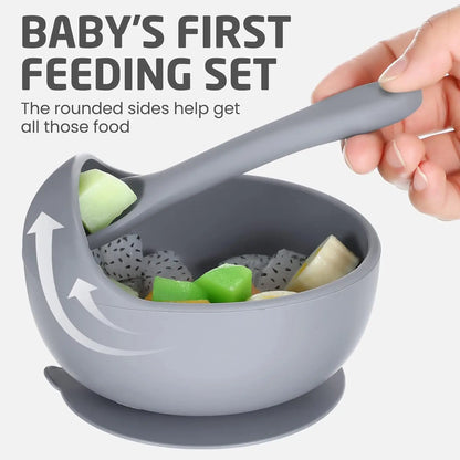 Baby Silicone Self feeding Training Bowl Set