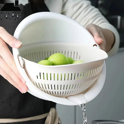 Double Layer Fruit Vegetable Draining Basket