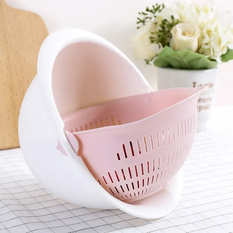 Double Layer Fruit Vegetable Draining Basket