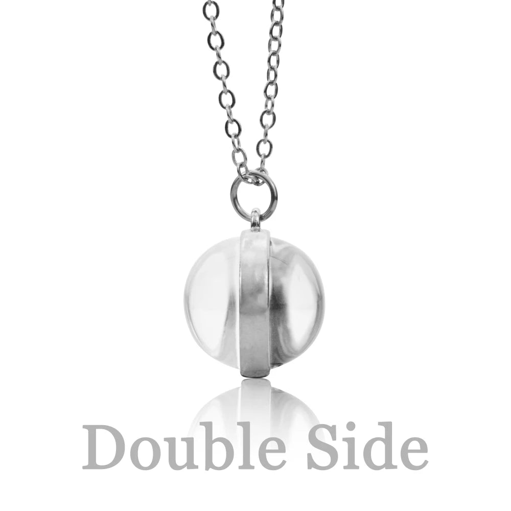 Two-Sided Glass Ball Pendant Necklace