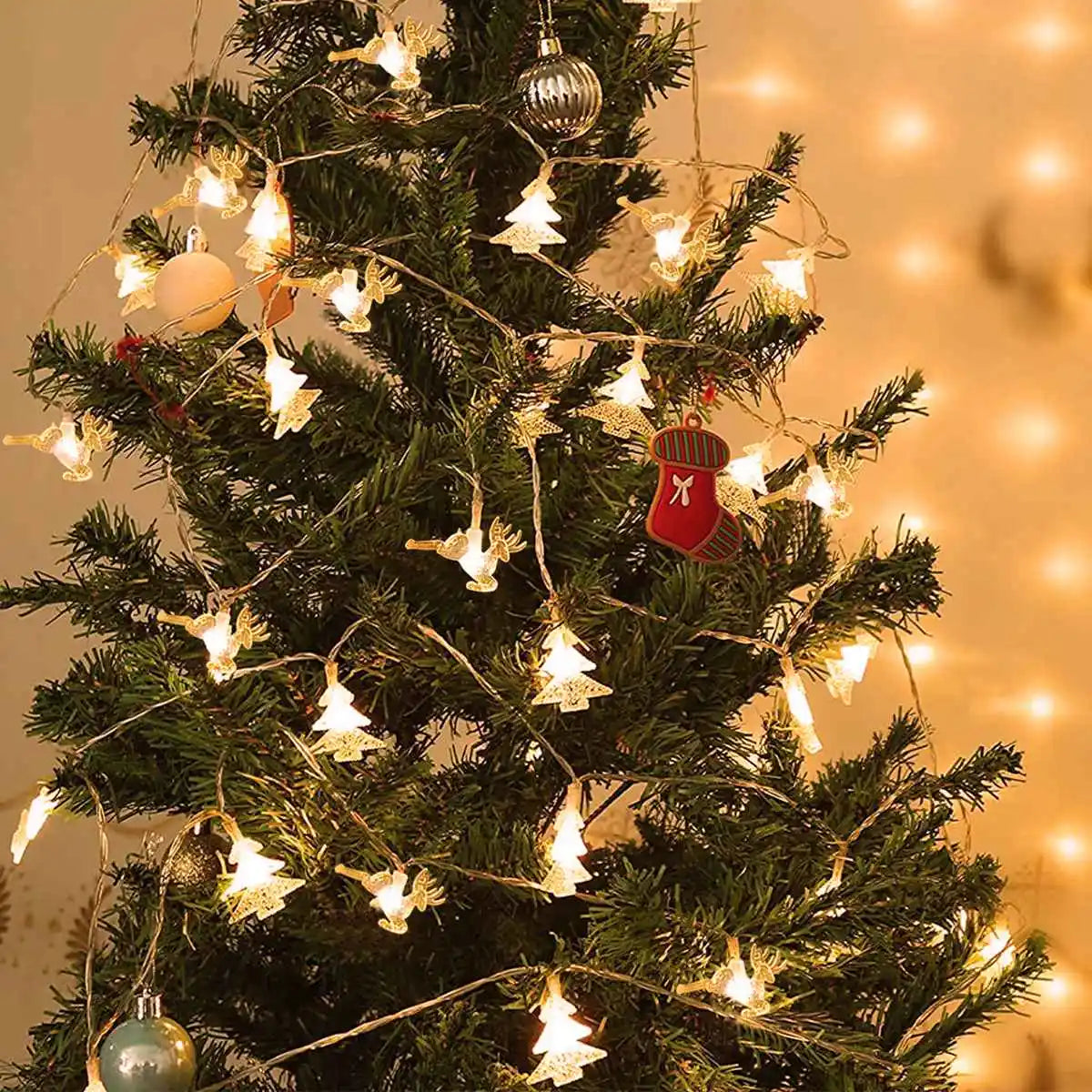 Christmas Tree Snowflake Light String