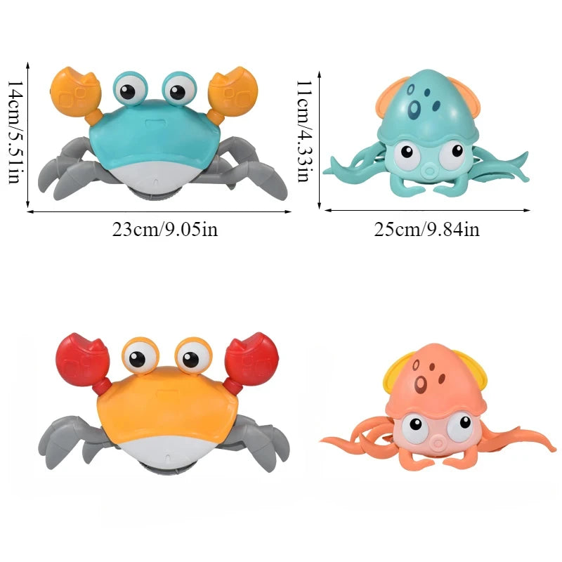 Kids Musical Induction Crab Octopus Crawling Toy