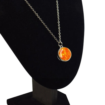 Two-Sided Glass Ball Pendant Necklace