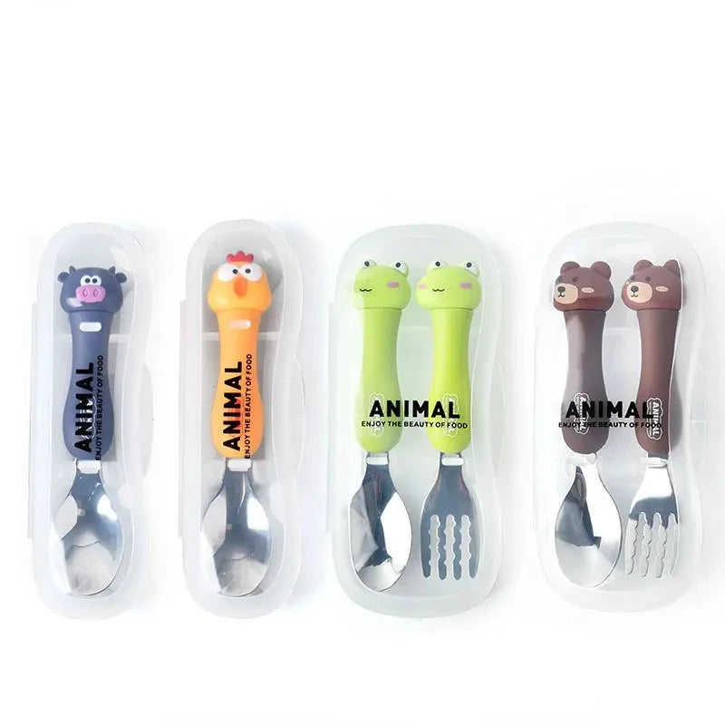 Kids Cartoon Spoon Fork Set