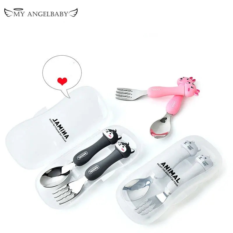 Kids Cartoon Spoon Fork Set