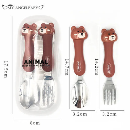 Kids Cartoon Spoon Fork Set