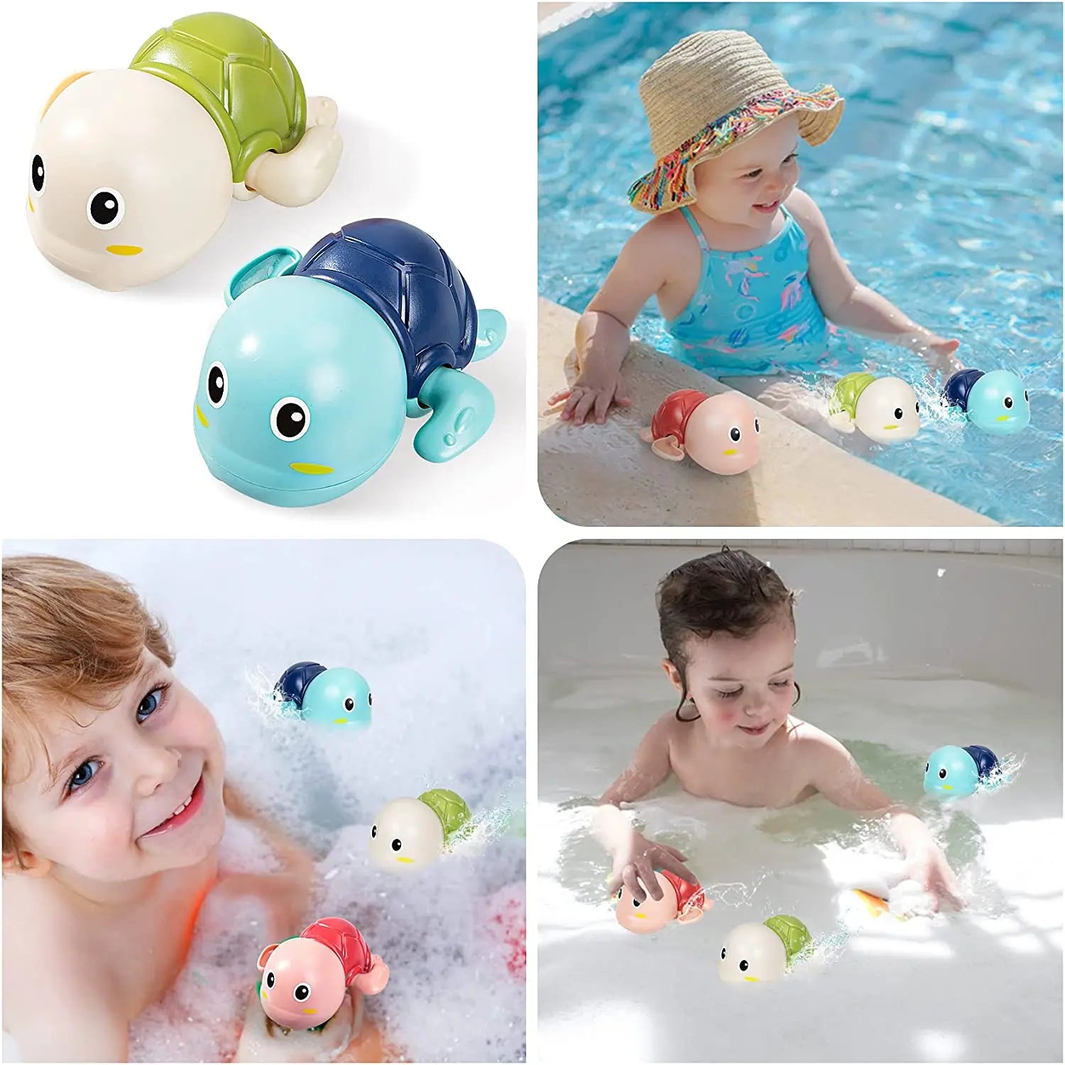 Kidds 3PCS Wind-up Swimming Turtle Bath Toy