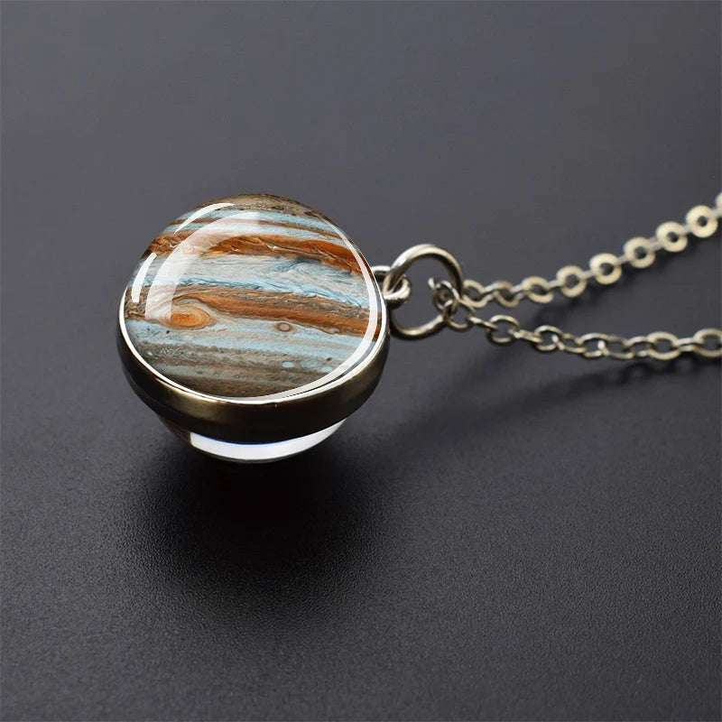 Two-Sided Glass Ball Pendant Necklace